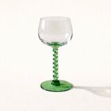 Twisted stem white wine glasses from Alsace