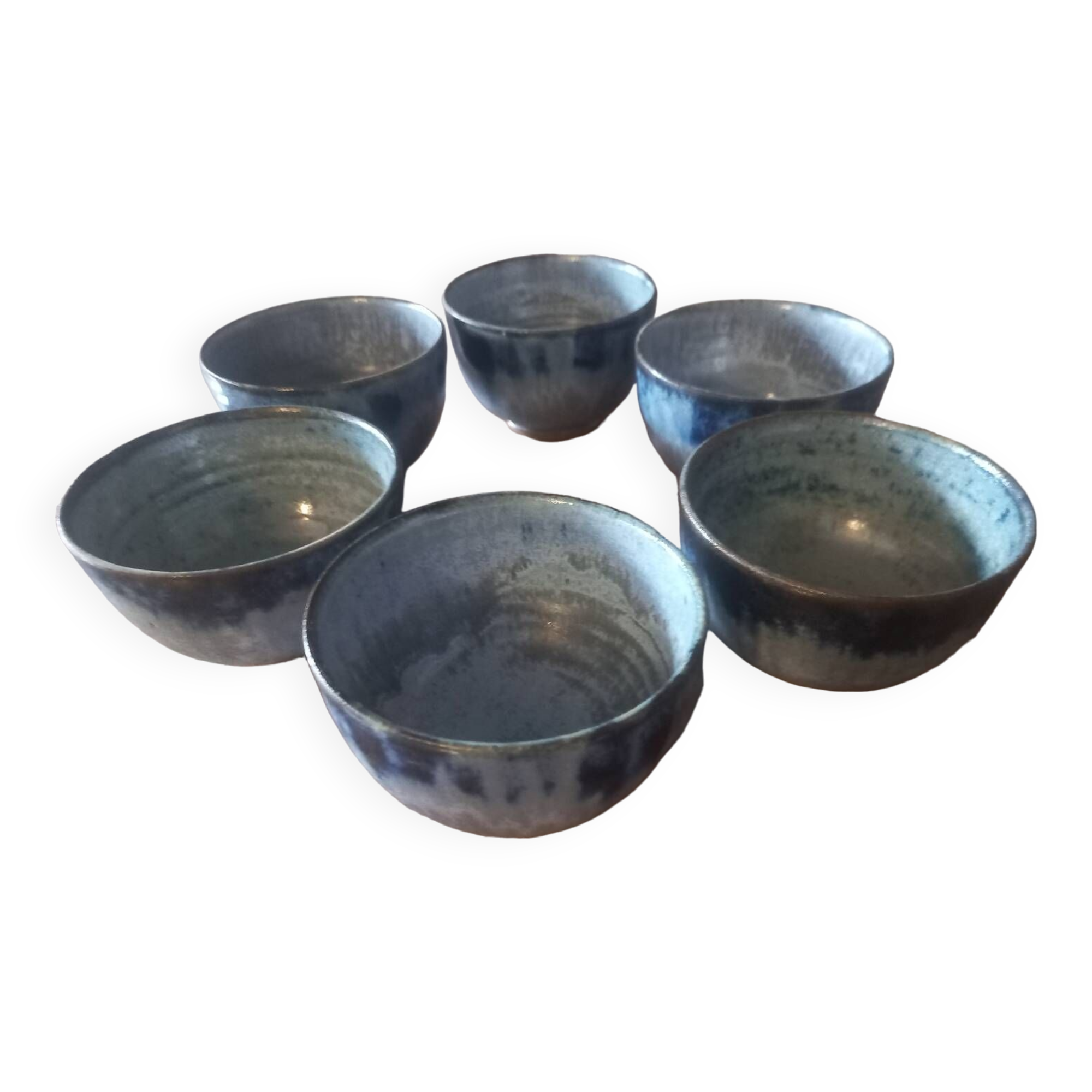 Earthen cider bowls x6