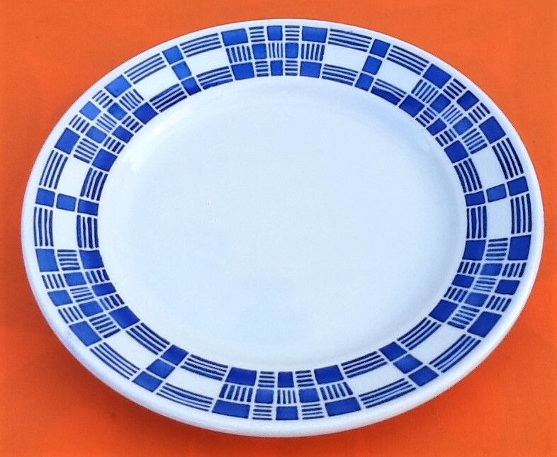 Suite de 6 assiettes plates Art Déco des années 30-40  F.B (Badonviller Fenal Frères)