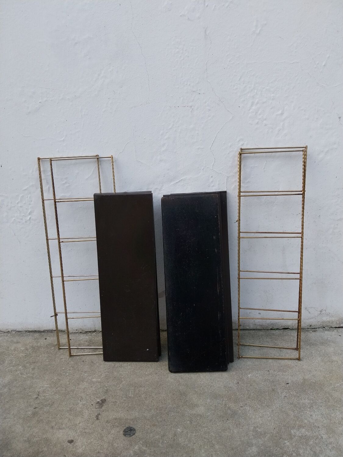 Metal wall string shelves