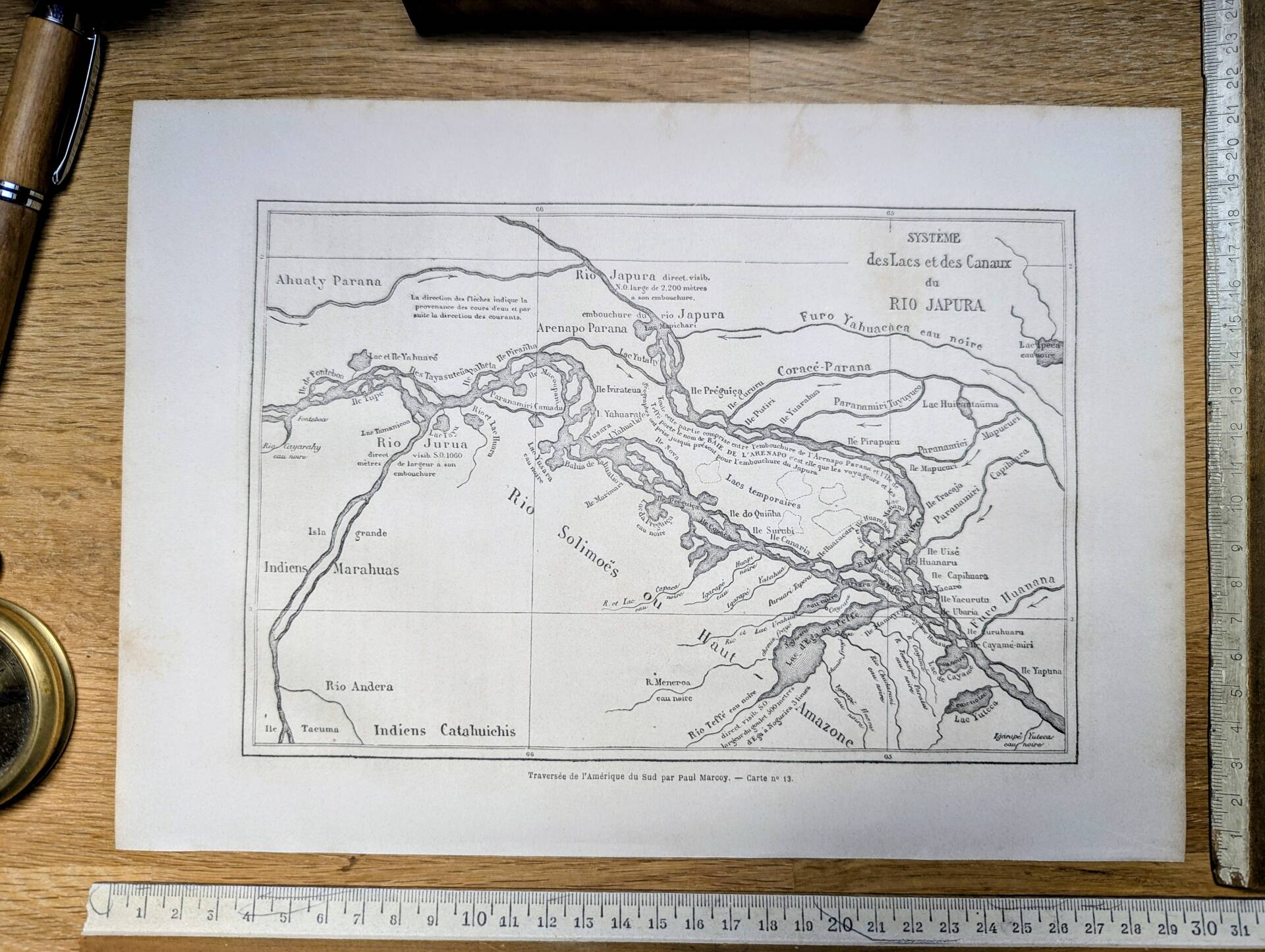 The Caquetá River (Japurá). Printed illustration from 1866.