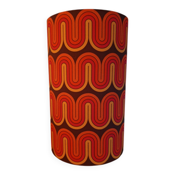 Lampe tube imprimé vagues psychédéliques esprit seventies