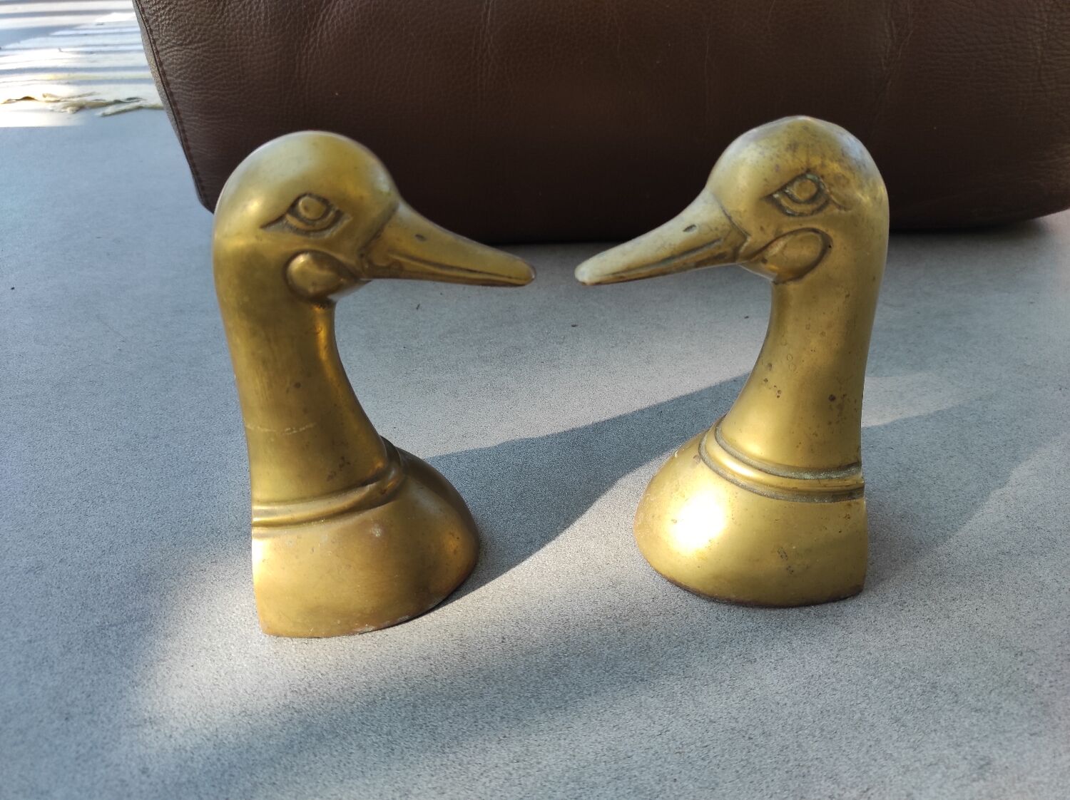 Paire de canards en laiton serre-livres