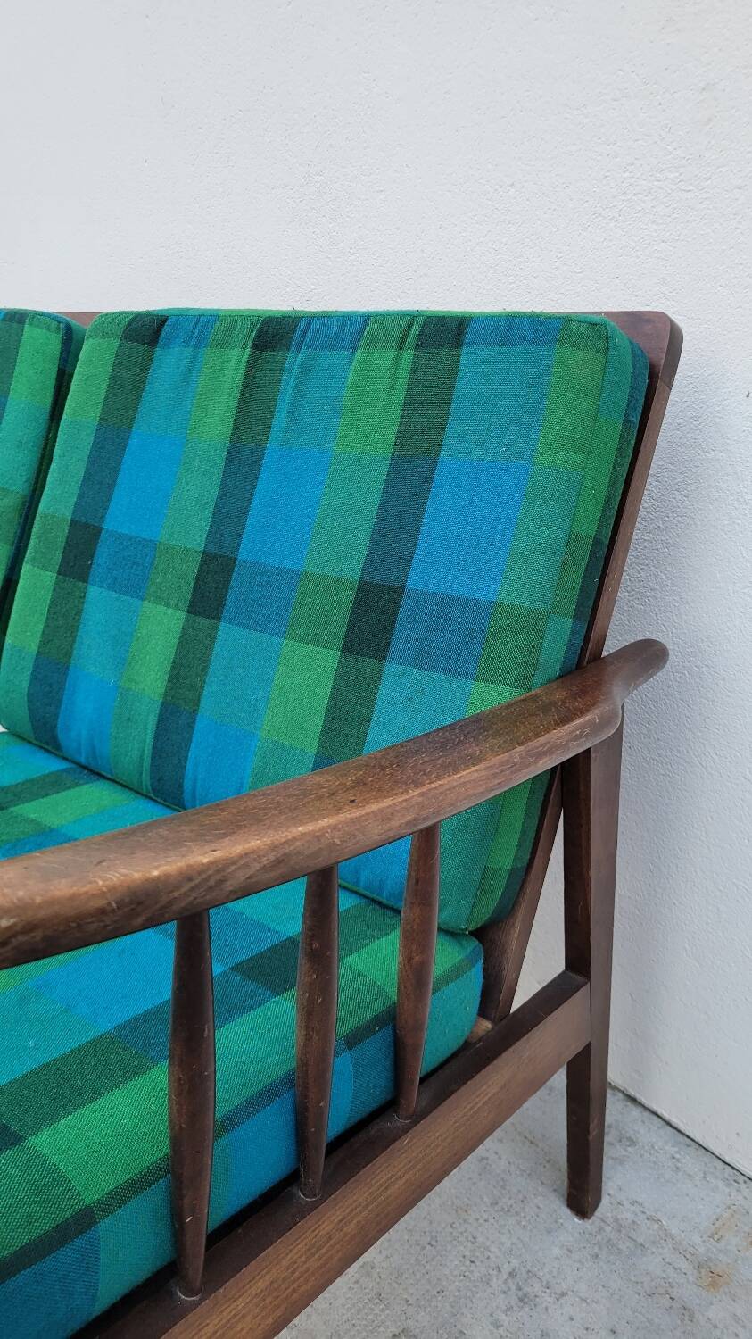 Vintage Scandinavian 2-seater sofa bench - 1950s