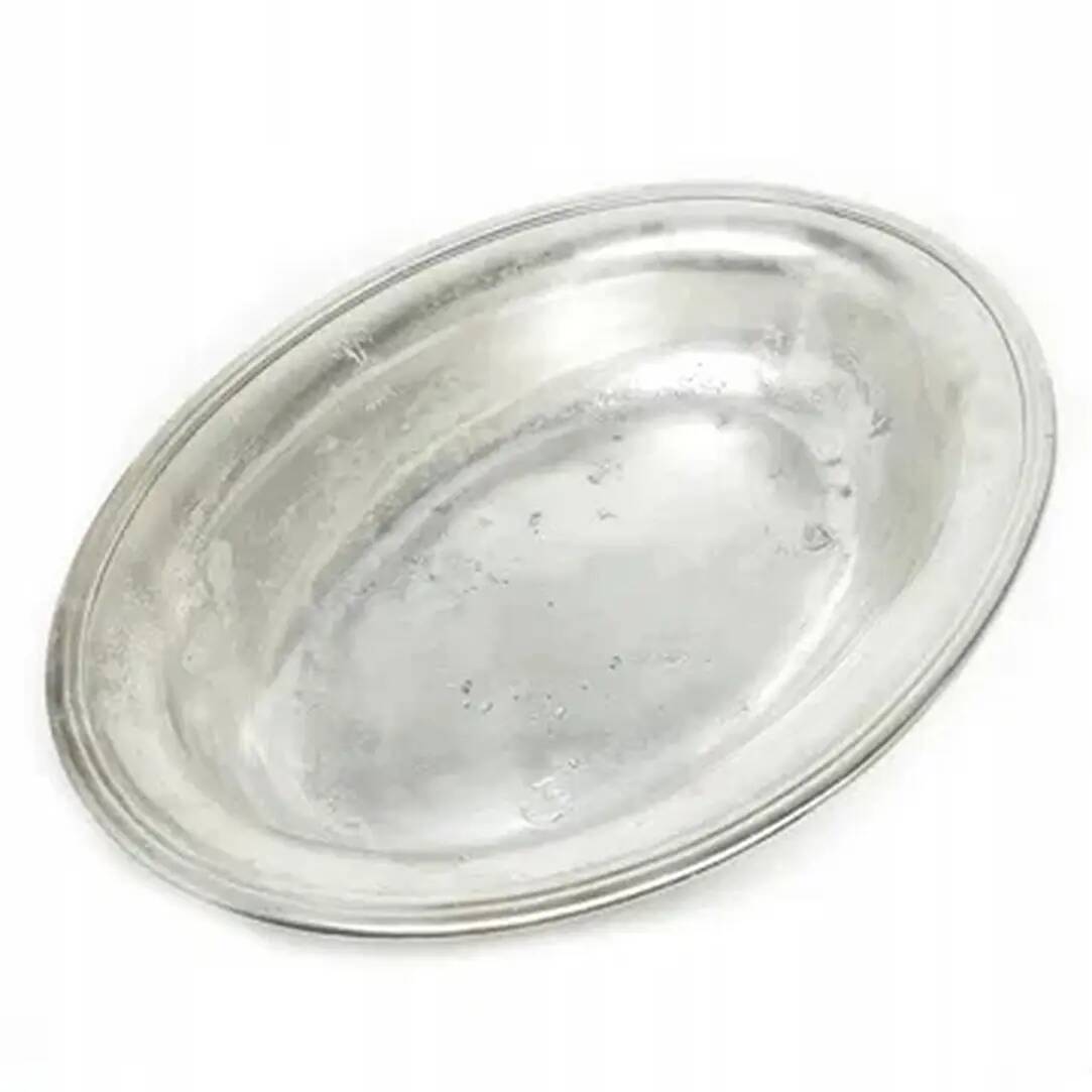Biedermeier platter, silver-plated brass, Poland, 19th century