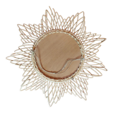 Vintage rattan sun mirror, 51 cm