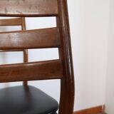 6 Scandinavian beech skai chairs