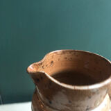 Enameled stoneware pitcher
