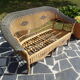 Vintage rattan lounge: one bench, two armchairs