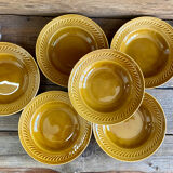 6 vintage Gien hollow plates