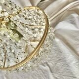 Hot air balloon pendant with glass tassels and gold frame