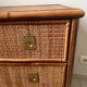 Dal Vera chest of drawers in woven rattan and bamboo Italian design 1970