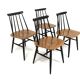 Set de 4 chaises "Fanett" en teck par Ilmari Tapiovaara, Suède, 1960