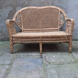 Ensemble de jardin en rotin Peacock banquette  et fauteuil