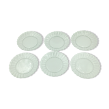 6 glass dessert plate set
