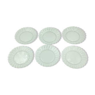 6 glass dessert plate set