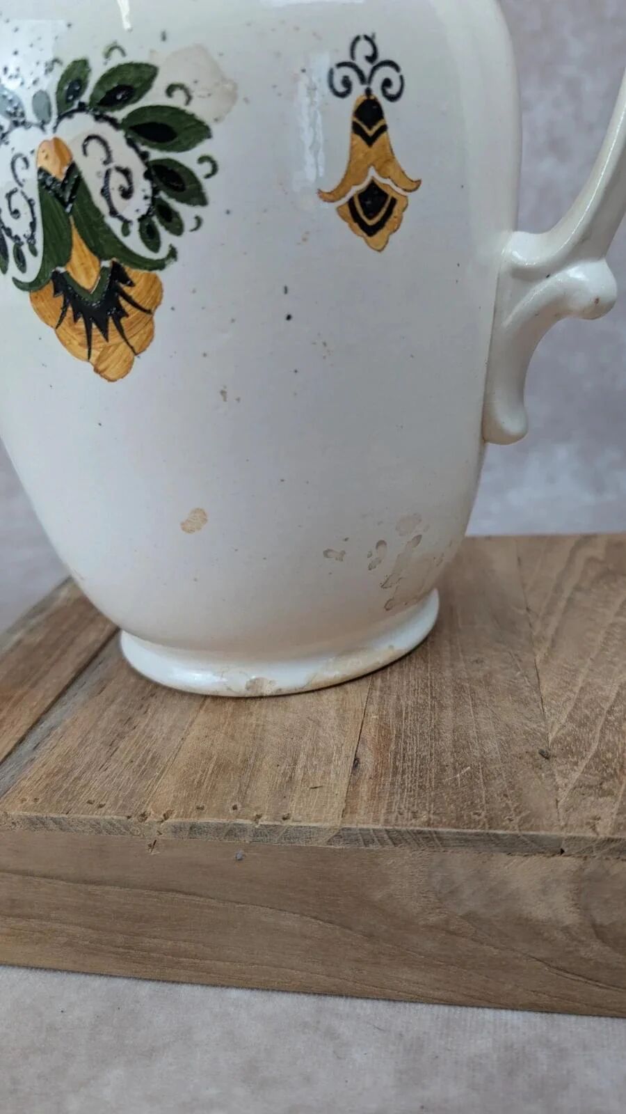 Large antique jug Villeroy & Boch 🌿 glazed earthenware with floral decoration