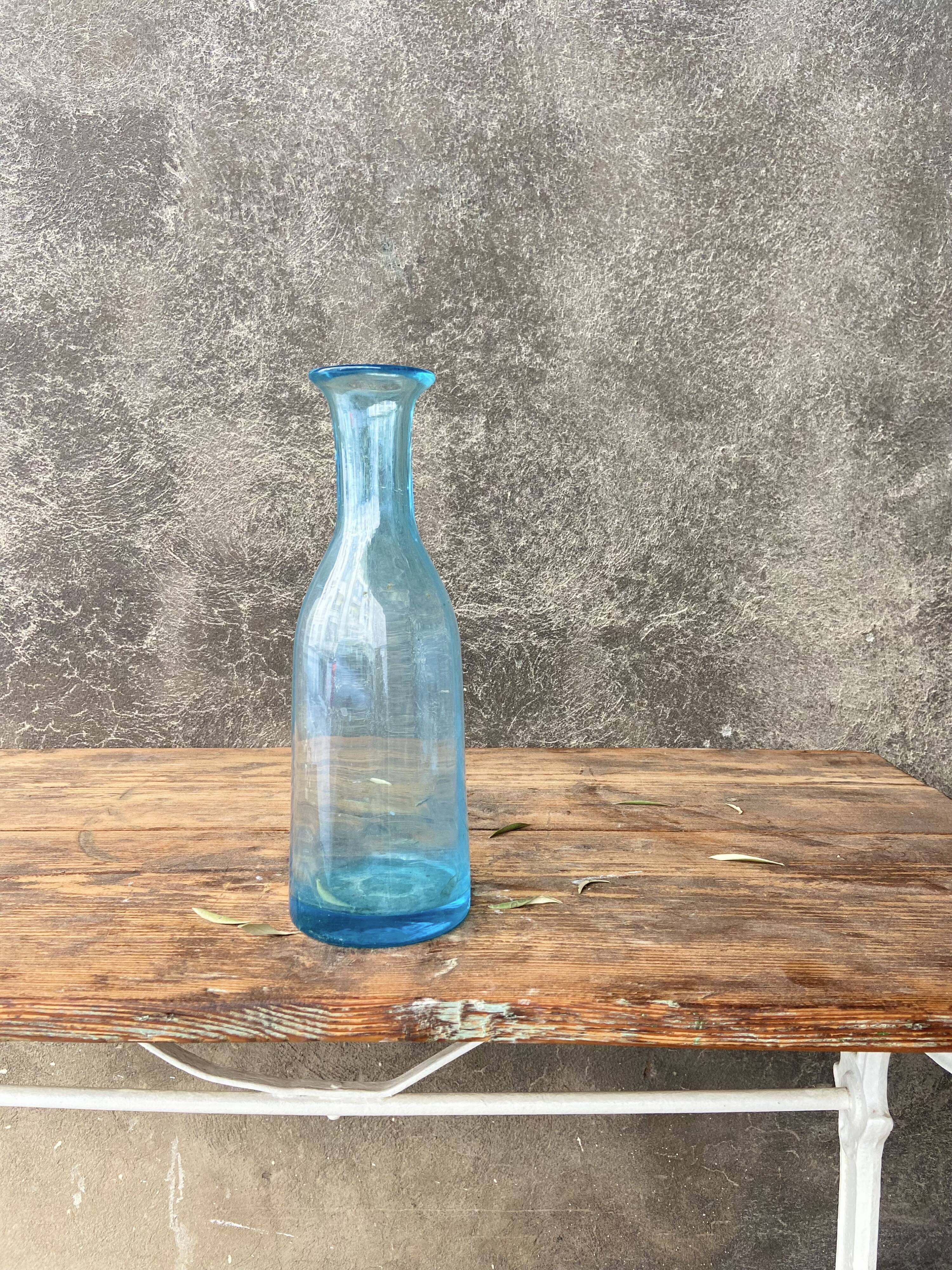 Glass cyan vase