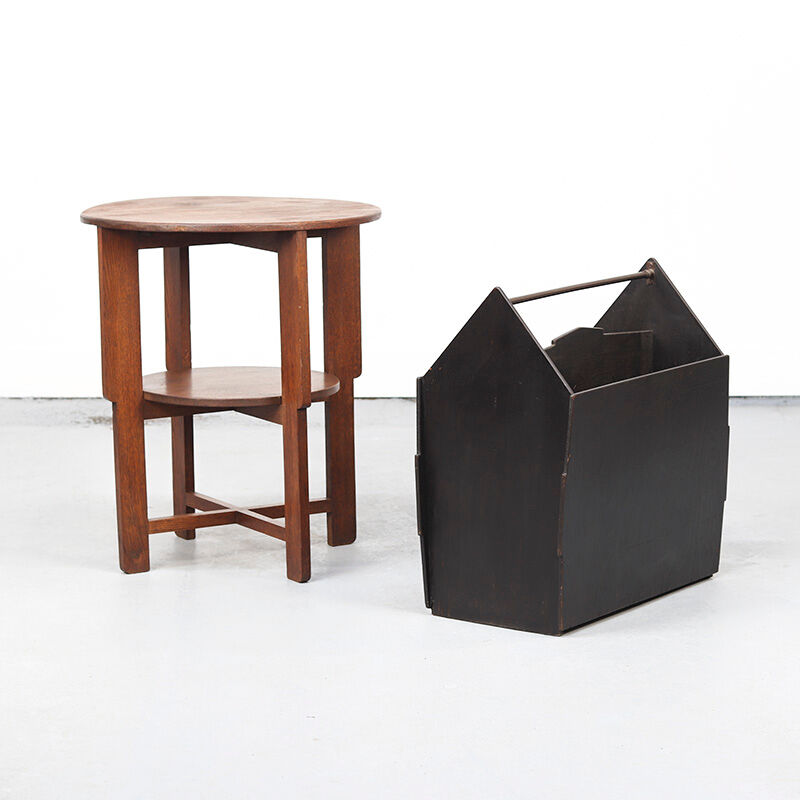 Antique Dutch Art Deco Bauhaus Magazine Rack