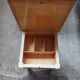 Formica table with tapered wooden legs + stool