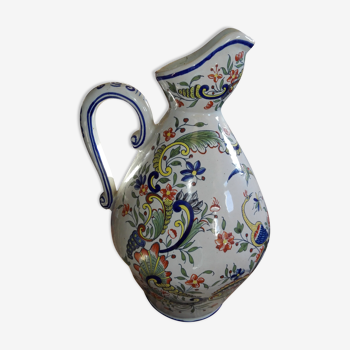Cider pitcher in Rouen earthenware signed Dieul