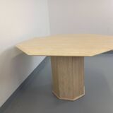 Vintage octagonal travertine dining table from the 70s 80s