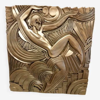 Bas-relief Art déco danseuse "Folies bergère" d'après Maurice Picaud