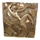 Large Art Deco bas-relief dancer "Folies bergère" after Maurice Picaud