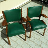 Pair of Bow Wood armchairs by Hugues Steiner
