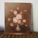Painting on canvas pinks in a vase.