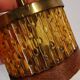 Swedish table lamp foot, made of wood, amber bubble glass and brass