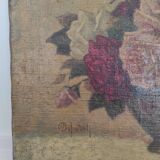 Painting on linen bouquet of flowers