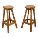 Pair of Barstools in Pinewood, 1970s