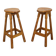 Pair of Barstools in Pinewood, 1970s