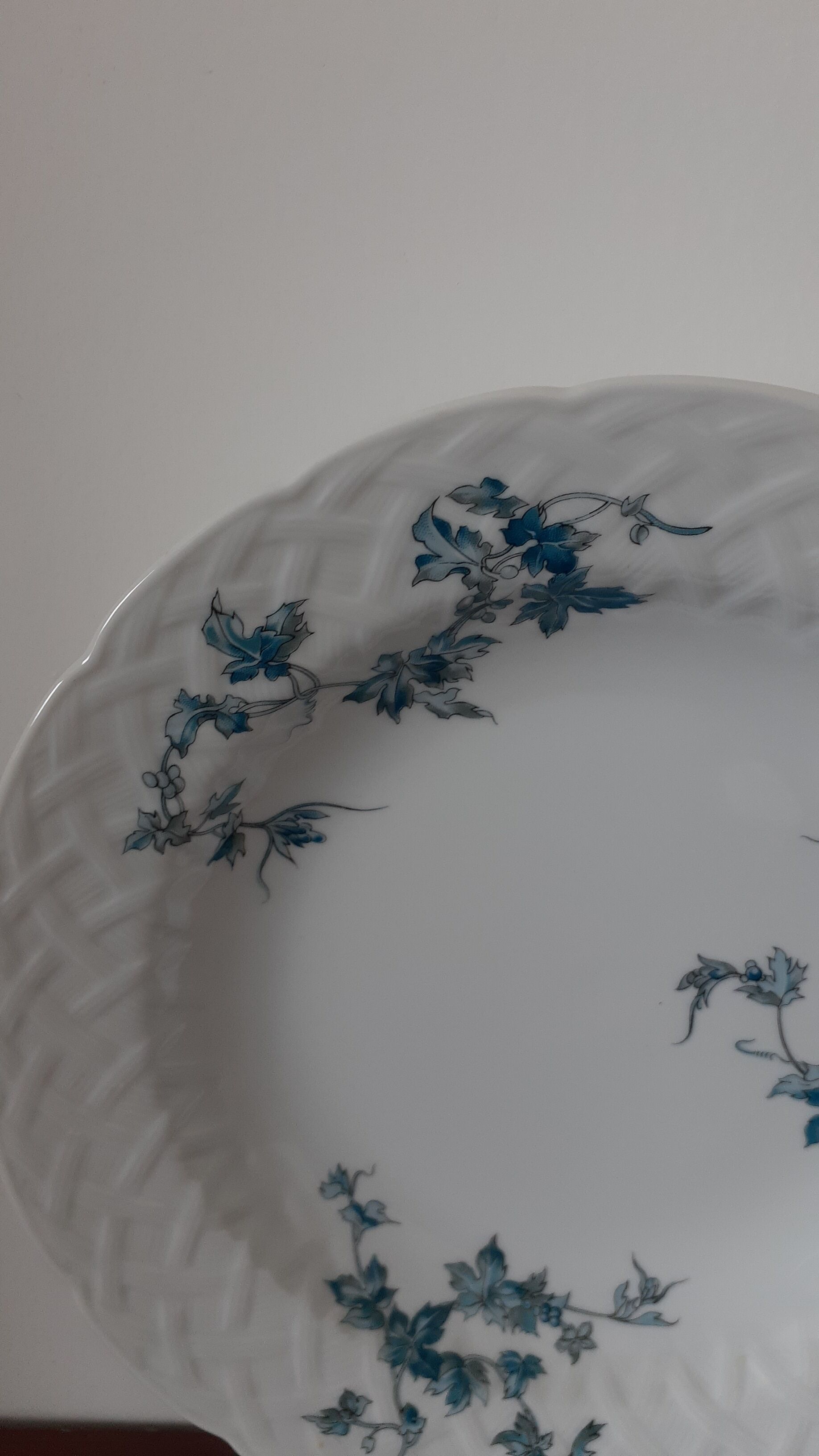 plates Bernardaud Limoges saint saens B & C blue vines