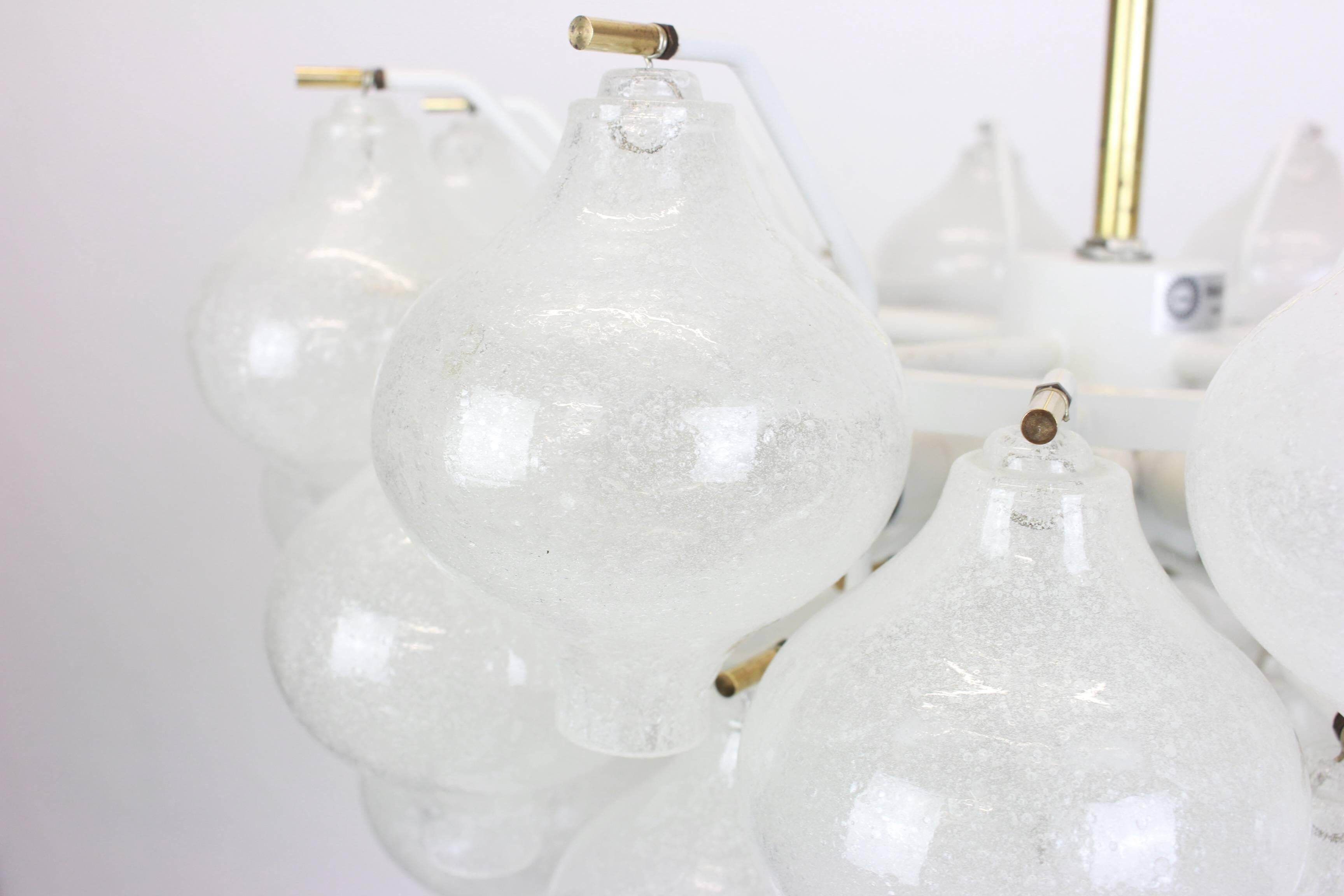 Glass Tulipan chandelier by Kalmar, Austria, 1960s