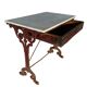 Antique French bistro table in cast iron and marble, 1900s.