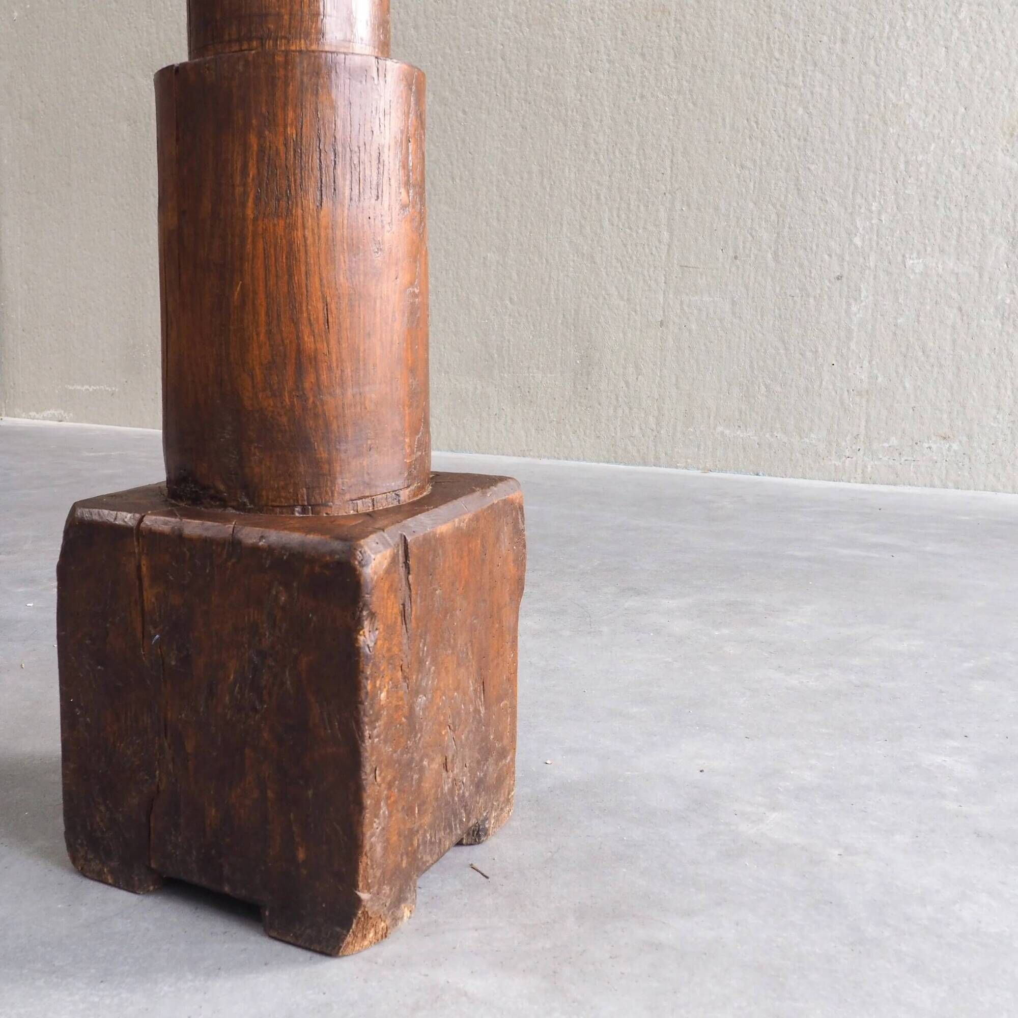 Sculptural solid wood pedestal