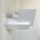 Pair of vintage geometric wall lights, matte white, France 1970