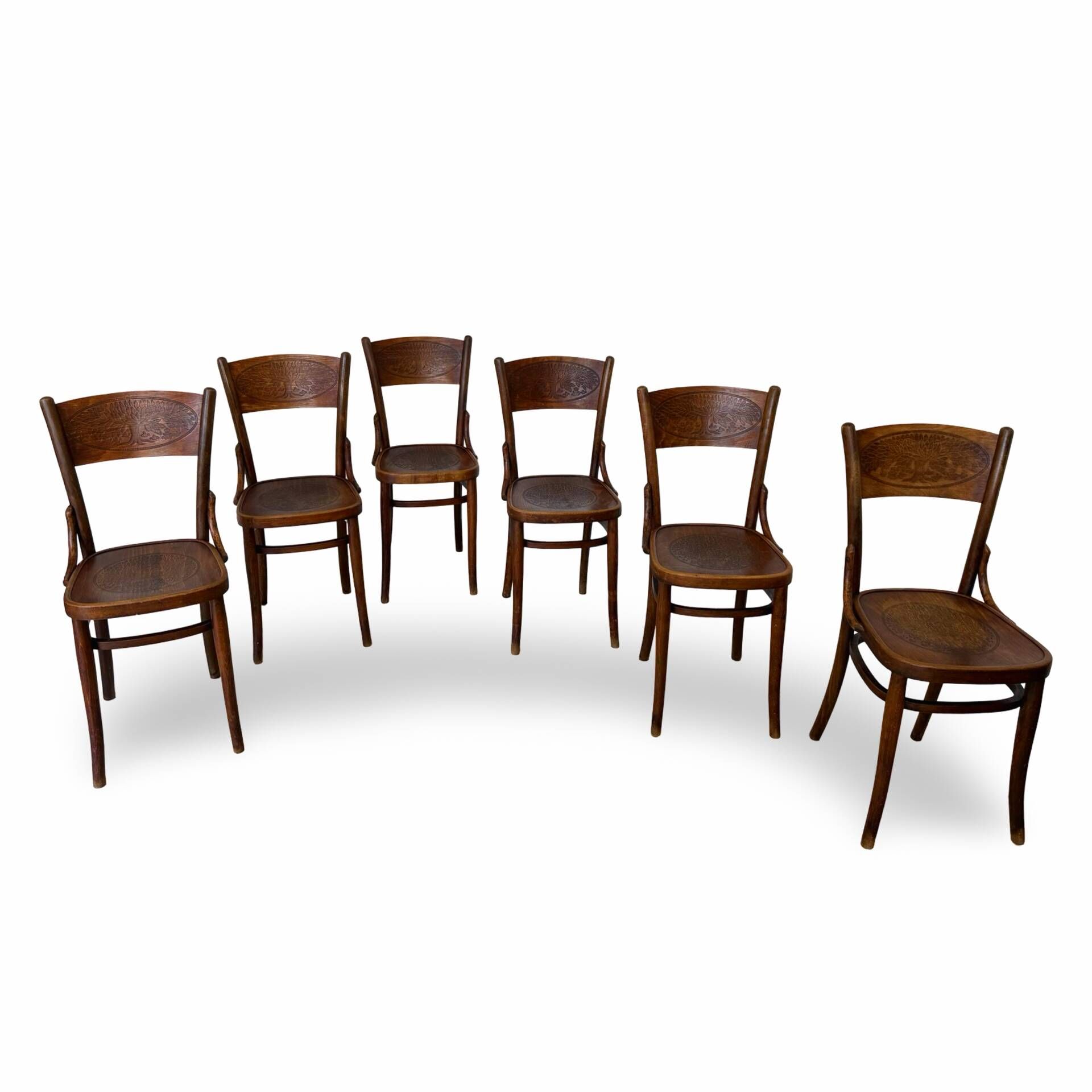 Set of six Authentic antique bentwood chairs, Antonio Volpe
