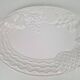 Vintage Large White Majolica Serving Bowl with Relief Fruits by A. Santos, Portugal, 1970s