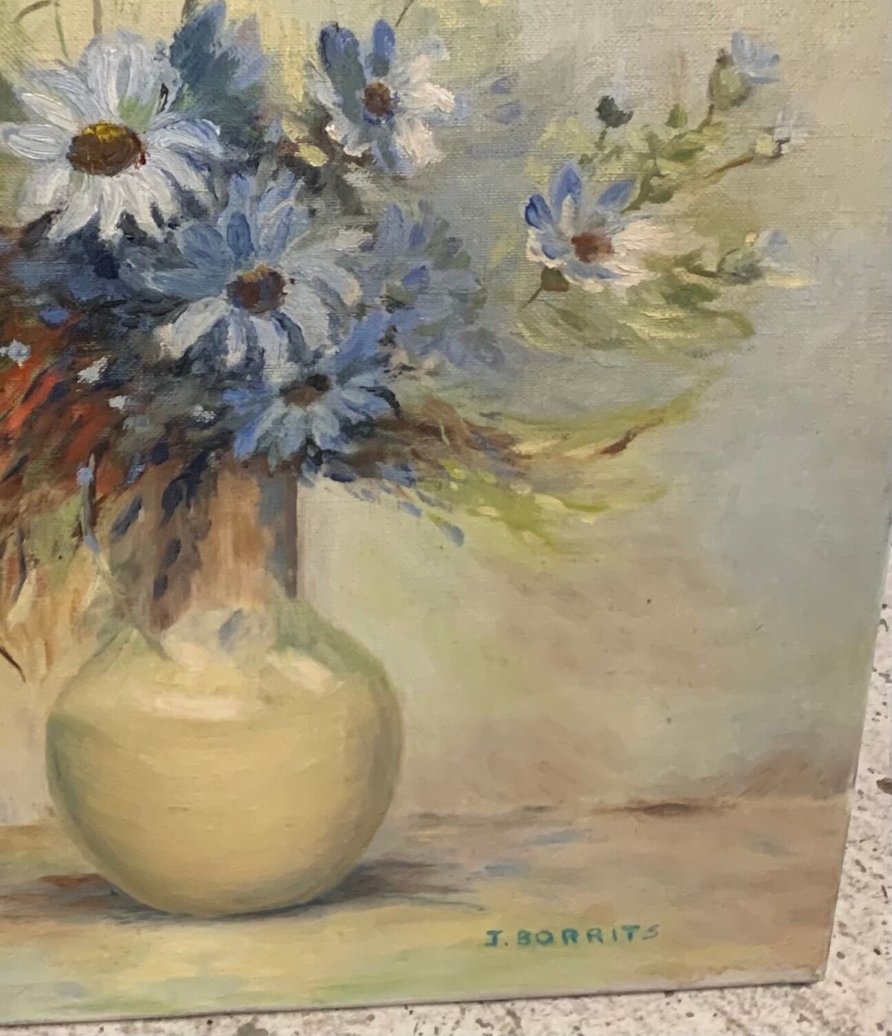 Oil on canvas bouquet of flowers