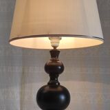 Lampe à poser en bois tourné années 80