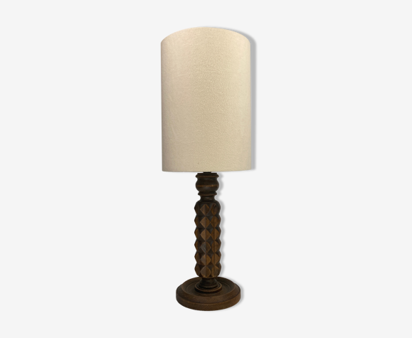 Lampe de table moderniste avec abat-jour bouclé, vers 1940-1950