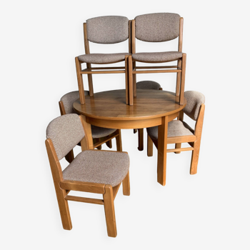 Ensemble 6 chaises 1 table ronde