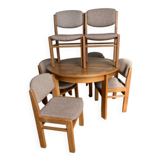 Ensemble 6 chaises 1 table ronde