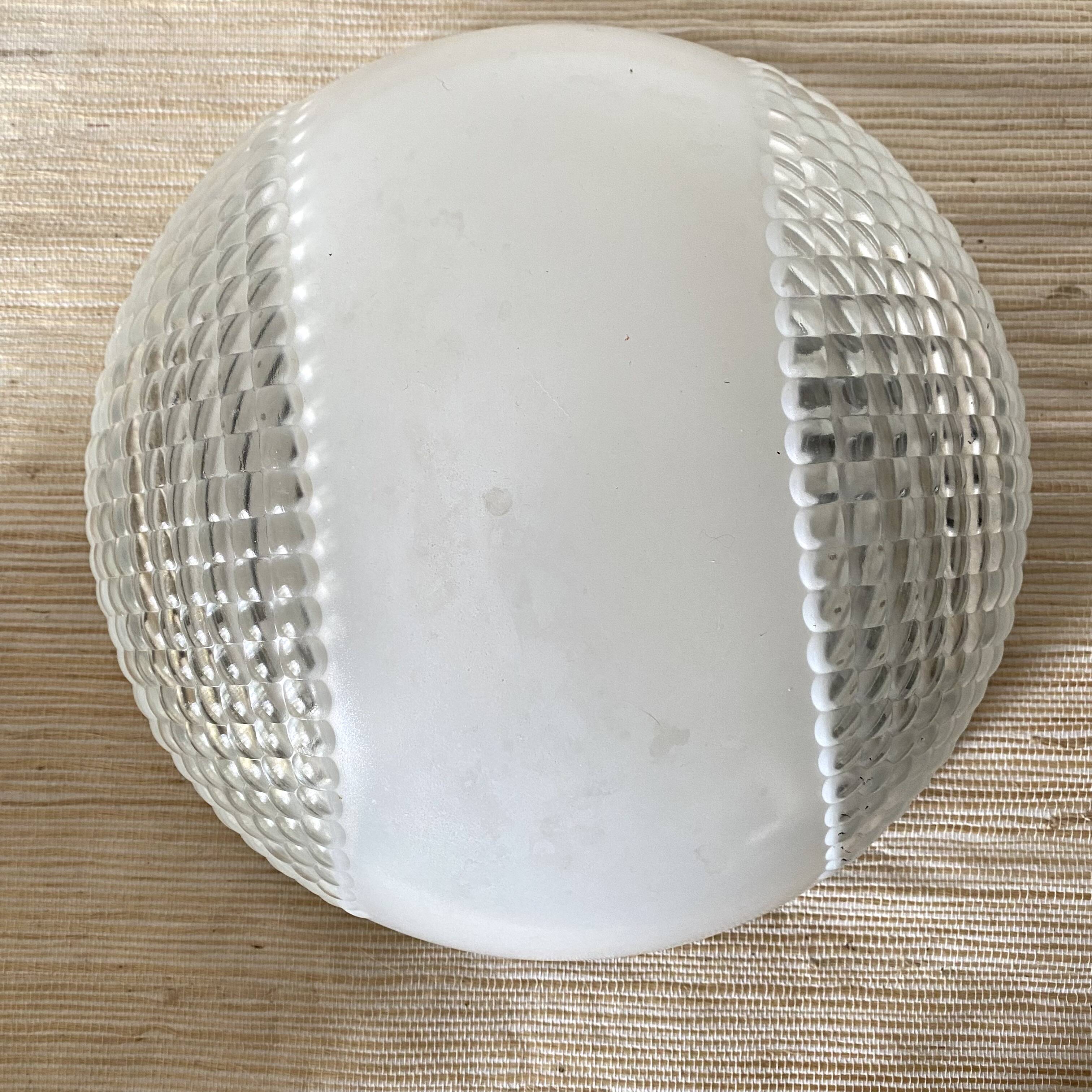 Industrial glass ceiling light, 60s-70s