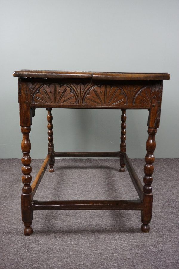 Carved antique English side table