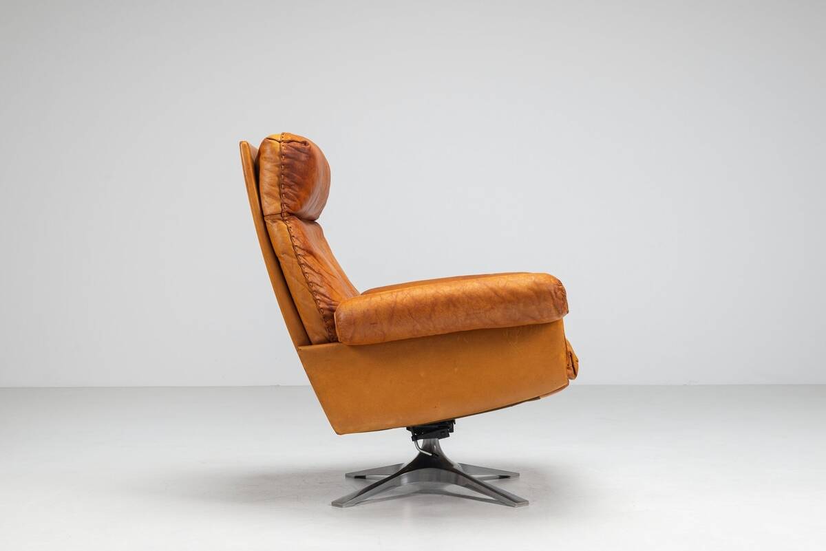 De Sede DS-31 high-back lounge chair in natural leather, Switzerland, 1970