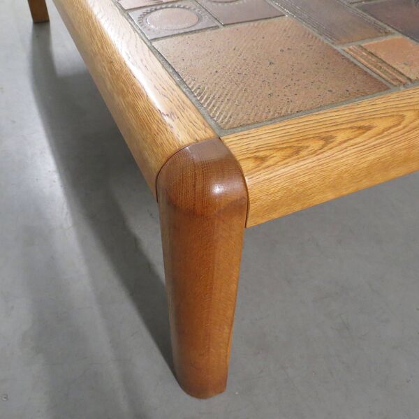 Table basse danoise avec plateau en céramique, années 1960